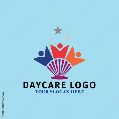 kids daycare logo design vector