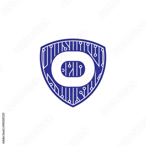 Free Download Shield, Letter O and Electronic Logo Design 001 - GFXLoad