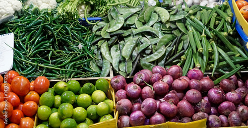 fresh vegetables on a local market on the maldives