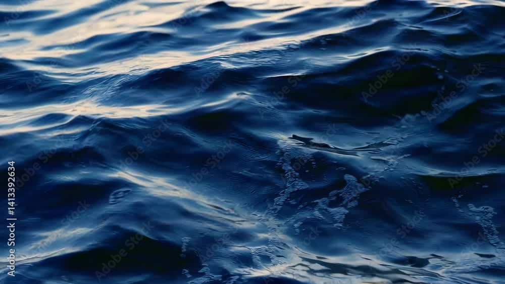 Deep blue sea water surface with gentle waves Deep blue sea water surface with gentle waves