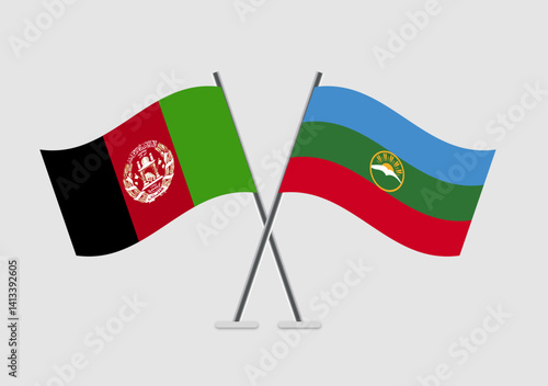Afghanistan and Karachay-Cherkessia vector flags shown in diplomatic context
