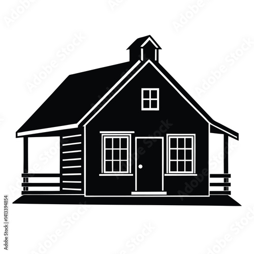 Rustic Wooden Farmhouse Silhouette