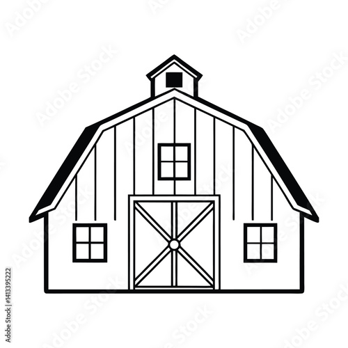 Small Barn Style Farmhouse Silhouette