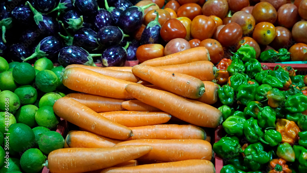 fresh vegetables on a local market on the maldives