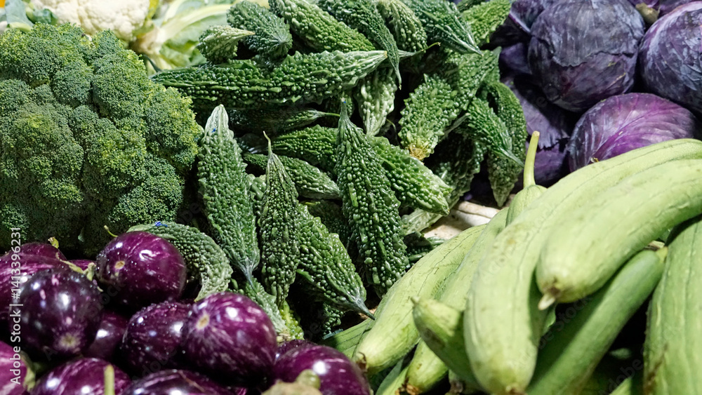 fresh vegetables on a local market on the maldives