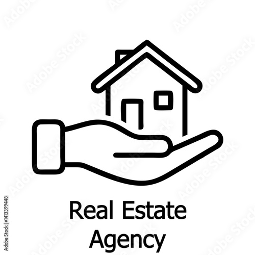 Hand Holding Toy House for Real Estate Agency Conceptб, icon, vector 