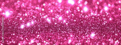 Sparkling Hot Pink Glitter Texture Background with Bokeh Lights and Shiny Effect