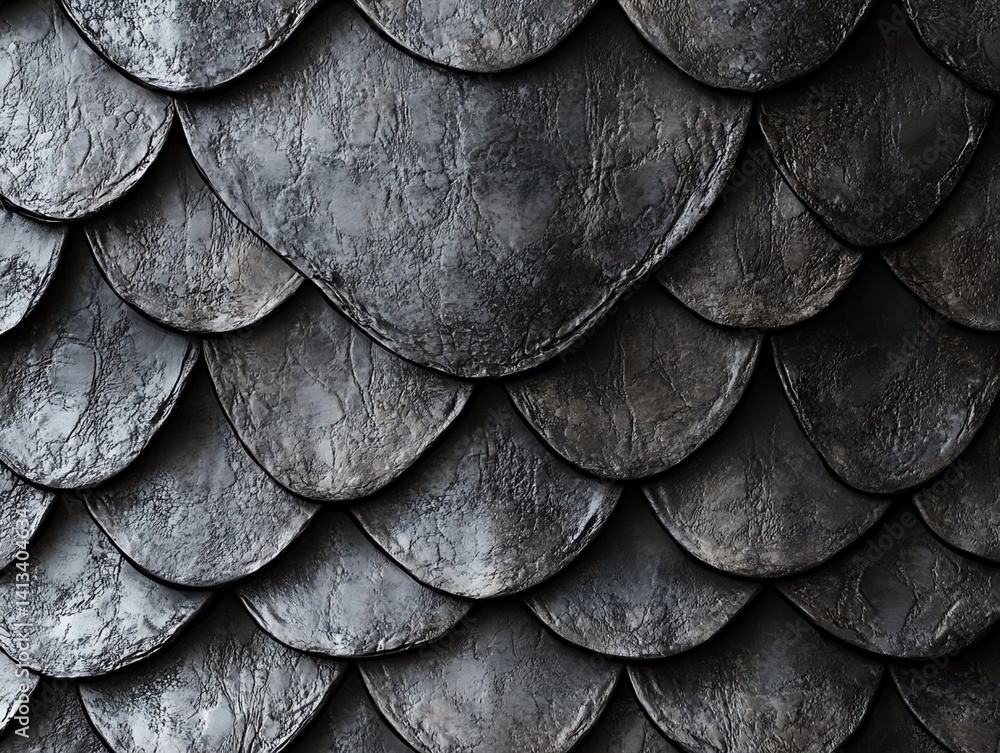 custom made wallpaper toronto digitalImage of Overlapping Dark Gray Semi-Circular Scale Pattern