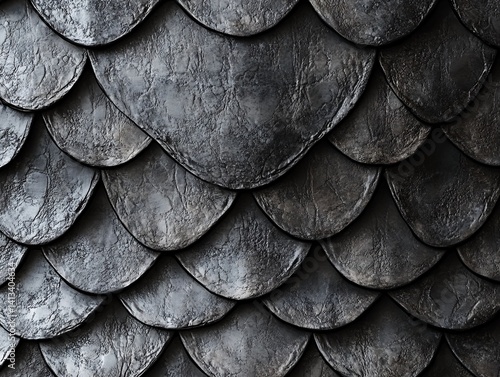 Wallpaper Mural Image of Overlapping Dark Gray Semi-Circular Scale Pattern Torontodigital.ca