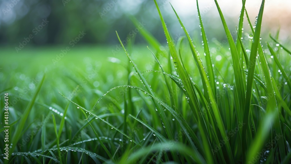 Morning dew on grass captured in a cool photo