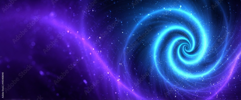 Fototapeta premium A spiral galaxy with purple and blue colors