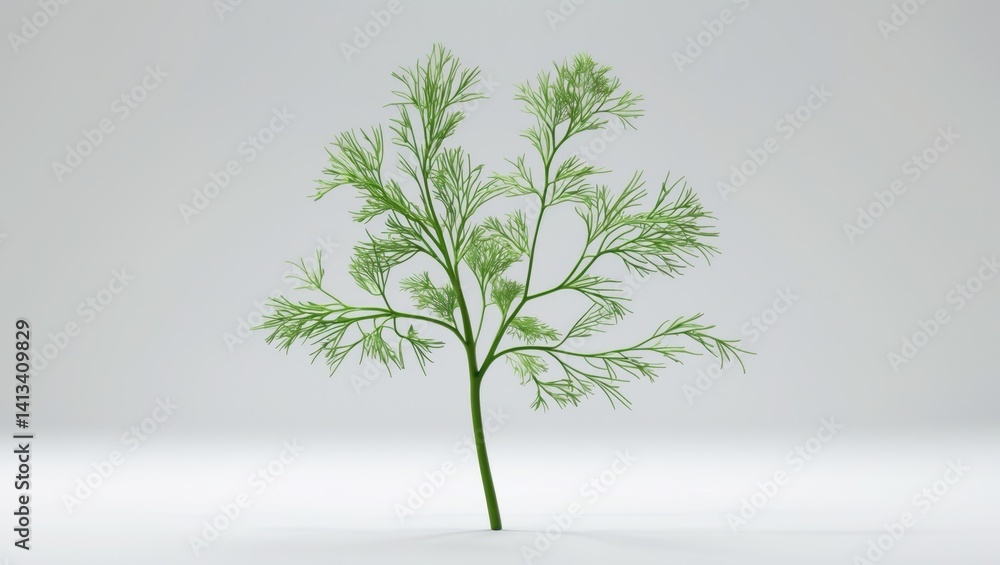 Fototapeta premium Fresh dill sprig isolated on white background