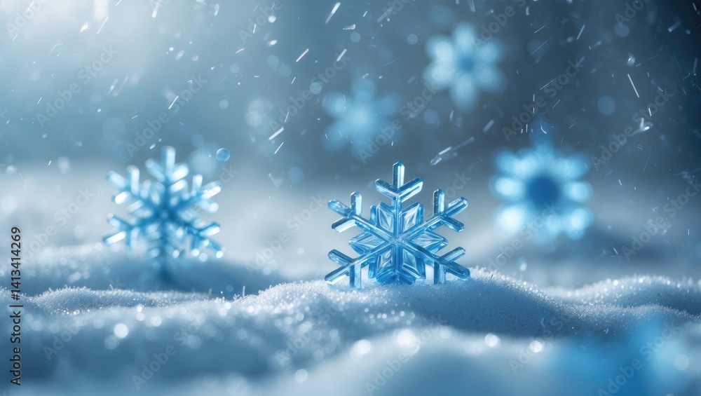 Snowflakes on snow Snowflakes on snow