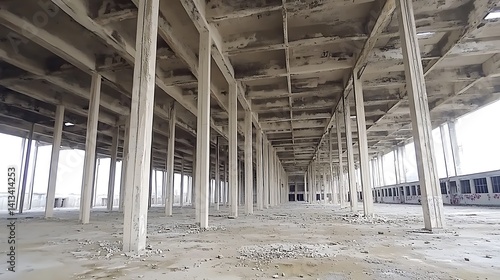 Derelict industrial building interior