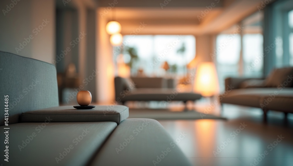 Living Room Interior with Blur Effect, product display template. Living Room Interior with Blur Effect, product display template.
