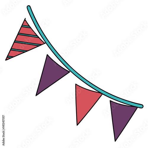 Colorful Hanging Pennants Banner for Party and Festive Decoration.