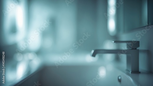 Bathroom Interior with Blurred Background
