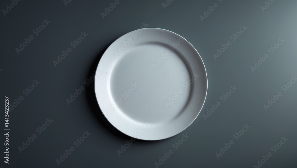 Aerial perspective of flat plate set against background Aerial perspective of flat plate set against background