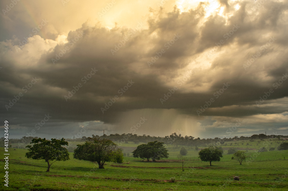 Fototapeta premium Storm clouds, dark sky, dark storm clouds