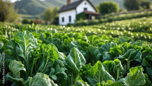 Autumn turnip greens farm featuring a turnip greens field.