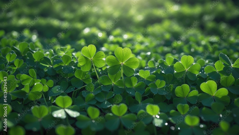 Three clover leaves in a cluster Three clover leaves in a cluster