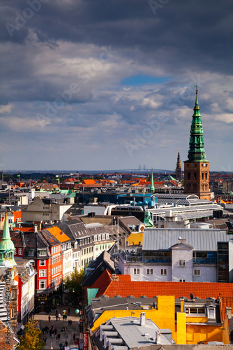 Wallpaper Mural Christiansborg Palace tower and NASDAQ Copenhagen. Oresund Bridge in distance, Copenhagen, Denmark. Torontodigital.ca