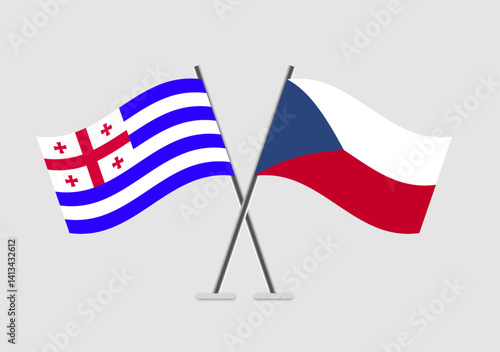 Ajaria and Czech Republic vector flags in formal vector presentation