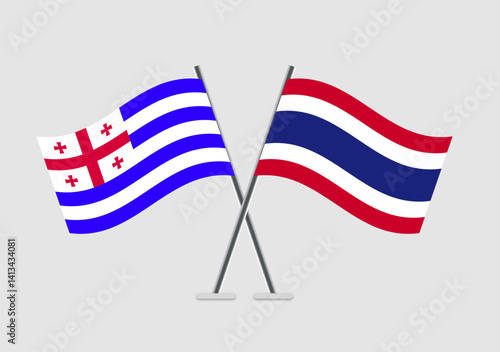 Ajaria and Thailand  vector flags for cultural identity visuals