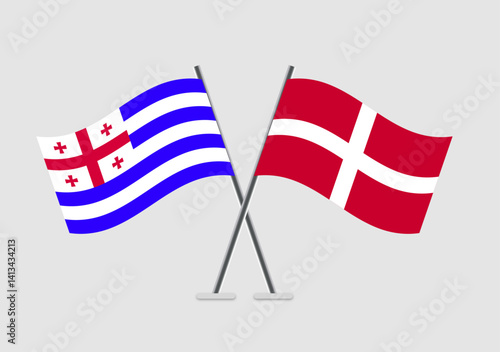 Ajaria and Sovereign Military Order of Malta vector flags symbolizing international bond