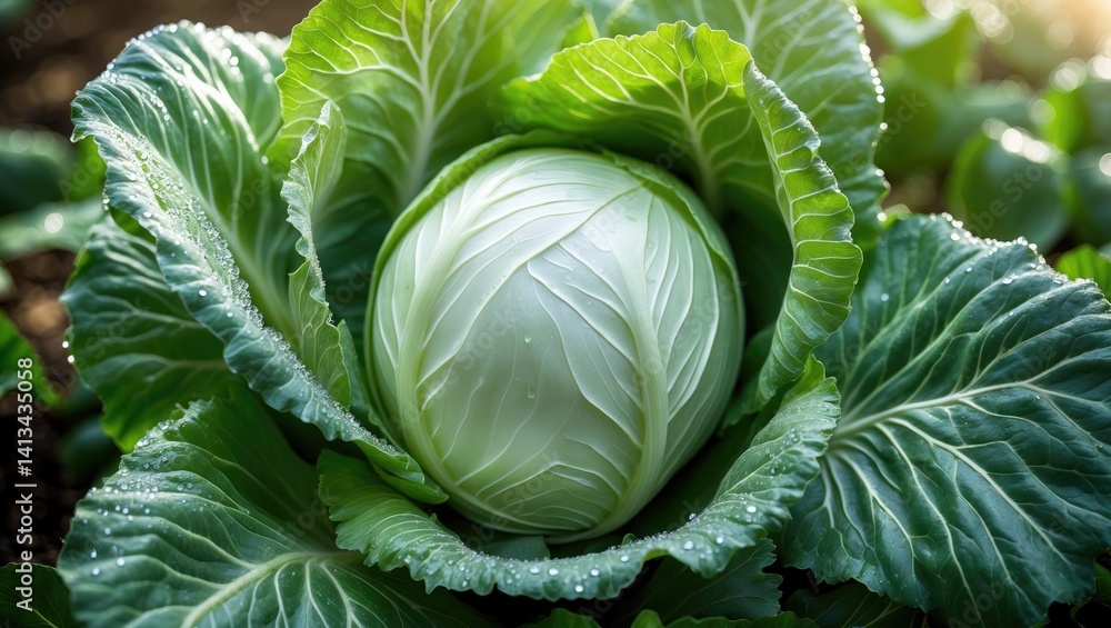 Fototapeta premium White cabbage cultivation in the garden