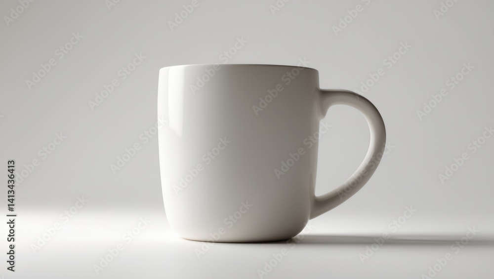 Obraz premium White ceramic mug on its own.