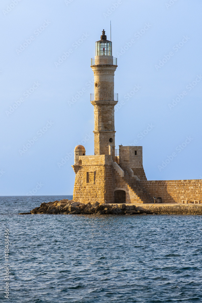 Greece, Crete, Chania harbor, old town. Chania Lighthouse. Greece, Crete, Chania harbor, old town. Chania Lighthouse.