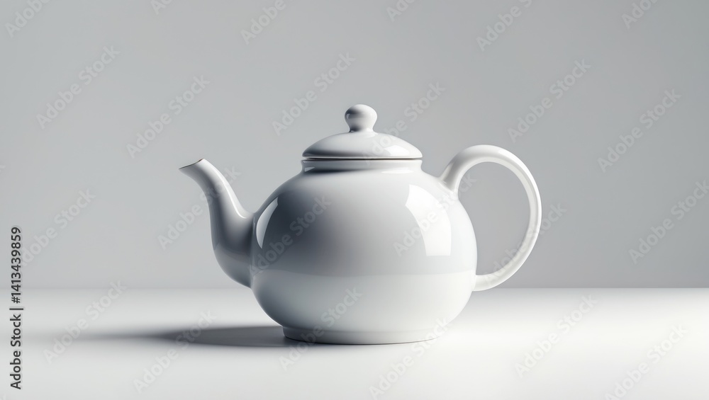 White ceramic kettle on a white background White ceramic kettle on a white background
