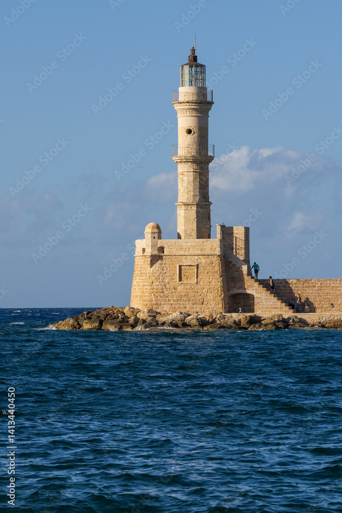 Greece, Crete, Chania harbor, old town. Chania Lighthouse. Greece, Crete, Chania harbor, old town. Chania Lighthouse.