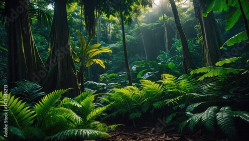 Fototapeta Naklejka Na Ścianę i Meble -  Beautiful landscape of jungle rainforest