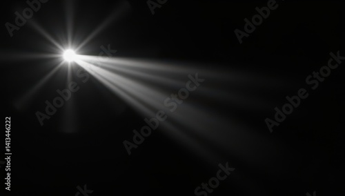 Obraz na płótnie Bright Light Rays on Black Background w salonie