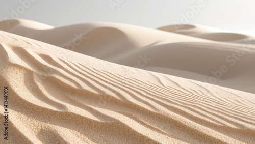Fototapeta Naklejka Na Ścianę i Meble -  Isolated sand dunes on a white backdrop