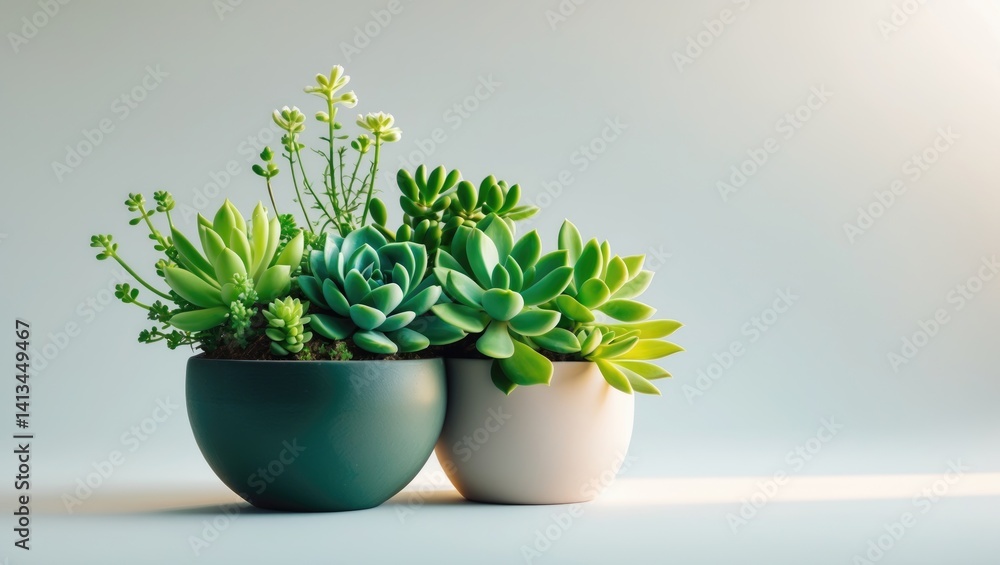 Small pot garden featuring succulents and cacti. Crafted pot for small plants. Loft-inspired interior decoration. Close-up shots of greenery. Small pot garden featuring succulents and cacti. Crafted pot for small plants. Loft-inspired interior decoration. Close-up shots of greenery.