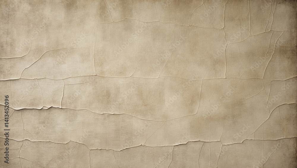 Vintage newspaper design with an old white pattern, paper texture, and cracked wallpaper