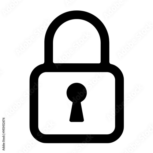 Minimalist padlock icon representing privacy or security - concept of login data protection account safety password interface
