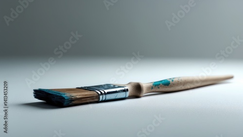 paintbrush with paint remnants