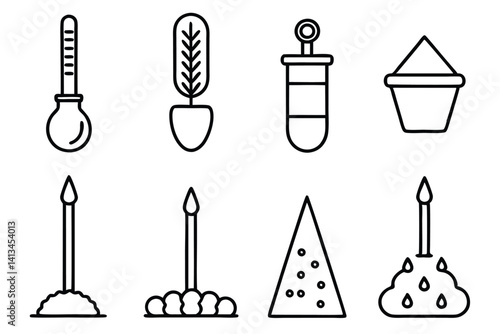 Vector Set of Soil Testing Instruments