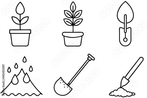 Soil Test Kit Icons for Garden Use