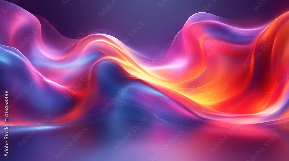 Fototapeta premium Abstract Fluid Dynamics Vibrant Waves of Color and Light in Motion Design