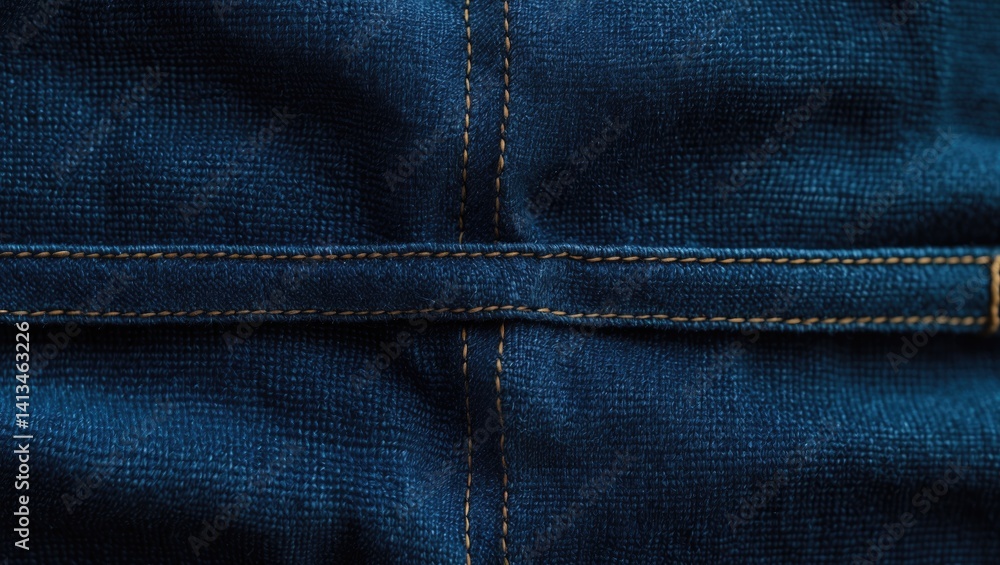 Detailed view of jeans stitching Detailed view of jeans stitching