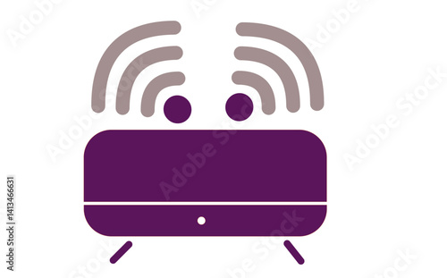  Wifi Router Icon. Internet service wireless router. Modem with wifi signal. Vector illustration.