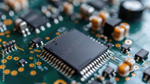 Detailed closeup of circuit board components and wiring