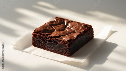 Obraz na płótnie Isolated slice of brownie against a white backdrop w salonie