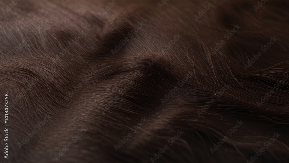 Fototapeta premium Texture of hide with dark brown hair