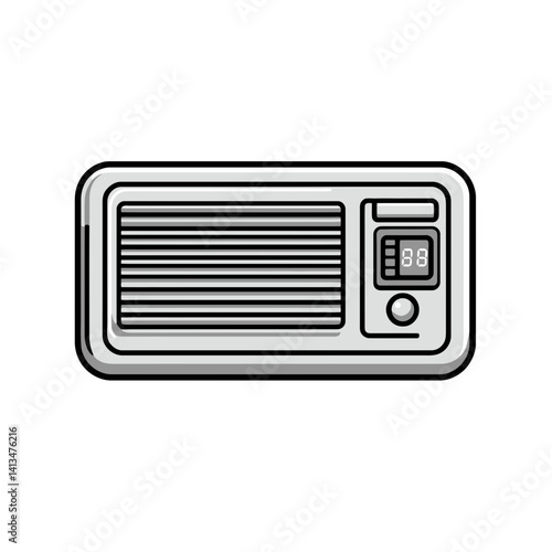 Stylish minimalist air conditioner icon designed for modern living spaces with sleek lines and functional elements